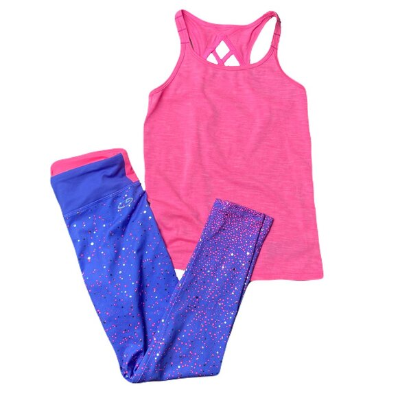 Champion Matching Legging & Racerback Tank Pink/Purple Set Girl's Medium 7/8 - Picture 1 of 3
